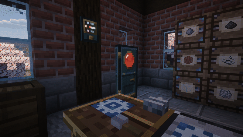 The Dock-a-Daemon Door: shut, its porthole shows the Nether; open, the doorway does